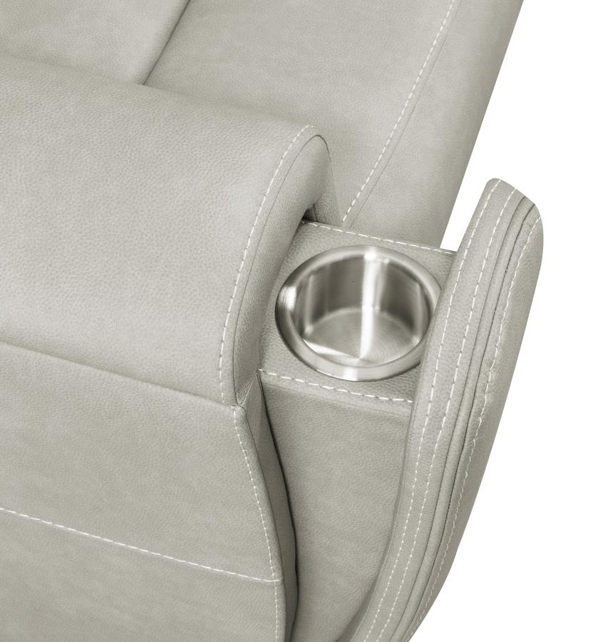 Brickston Triple Power Reclining Sofa Grey