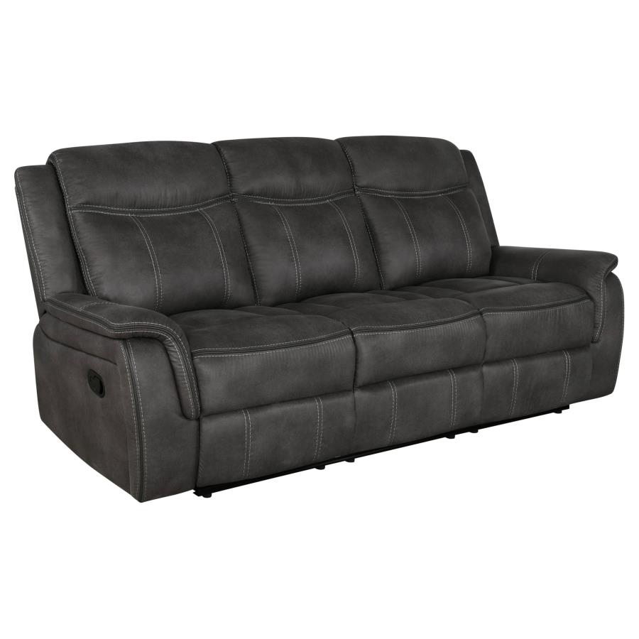 (image for) Lawrence 2-piece Upholstered Reclining Sofa Set Charcoal