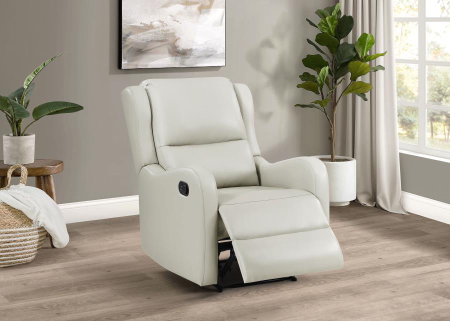 (image for) Kelsey Upholstered English Arm Recliner Chair Ivory