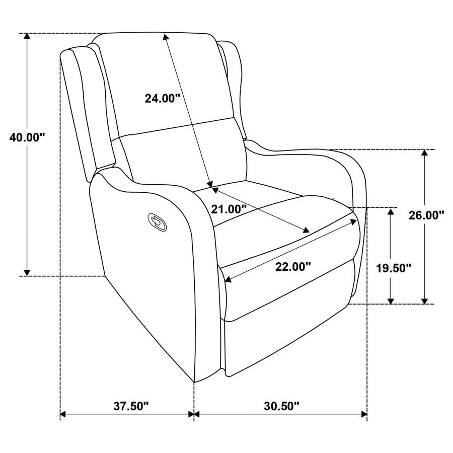 (image for) Kelsey Upholstered English Arm Recliner Chair Ivory