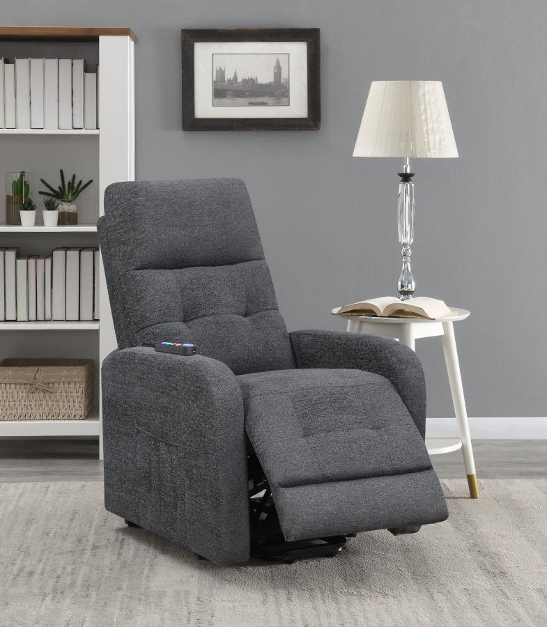 (image for) Howie Upholstered Power Lift Massage Chair Charcoal