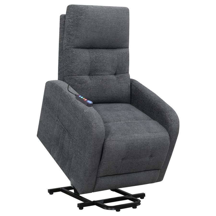 (image for) Howie Upholstered Power Lift Massage Chair Charcoal