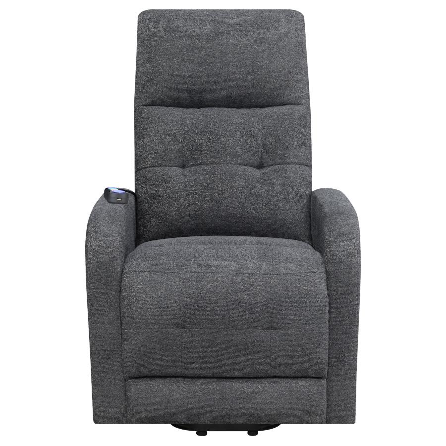 (image for) Howie Upholstered Power Lift Massage Chair Charcoal