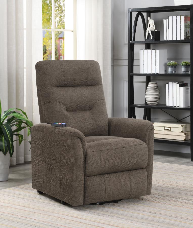 (image for) Henrietta Upholstered Power Lift Massage Chair Brown