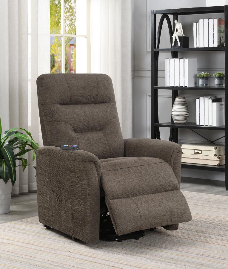 (image for) Henrietta Upholstered Power Lift Massage Chair Brown