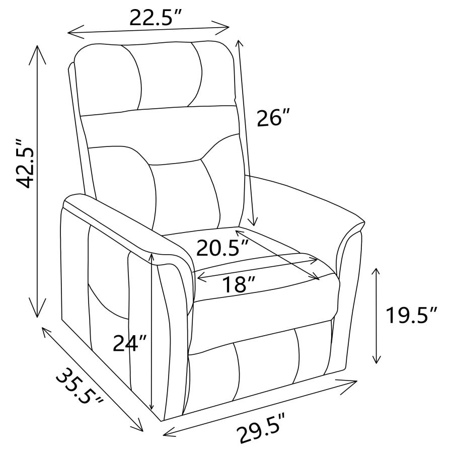 (image for) Henrietta Upholstered Power Lift Massage Chair Brown