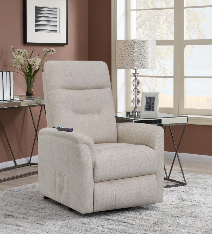 (image for) Henrietta Upholstered Power Lift Massage Chair Beige