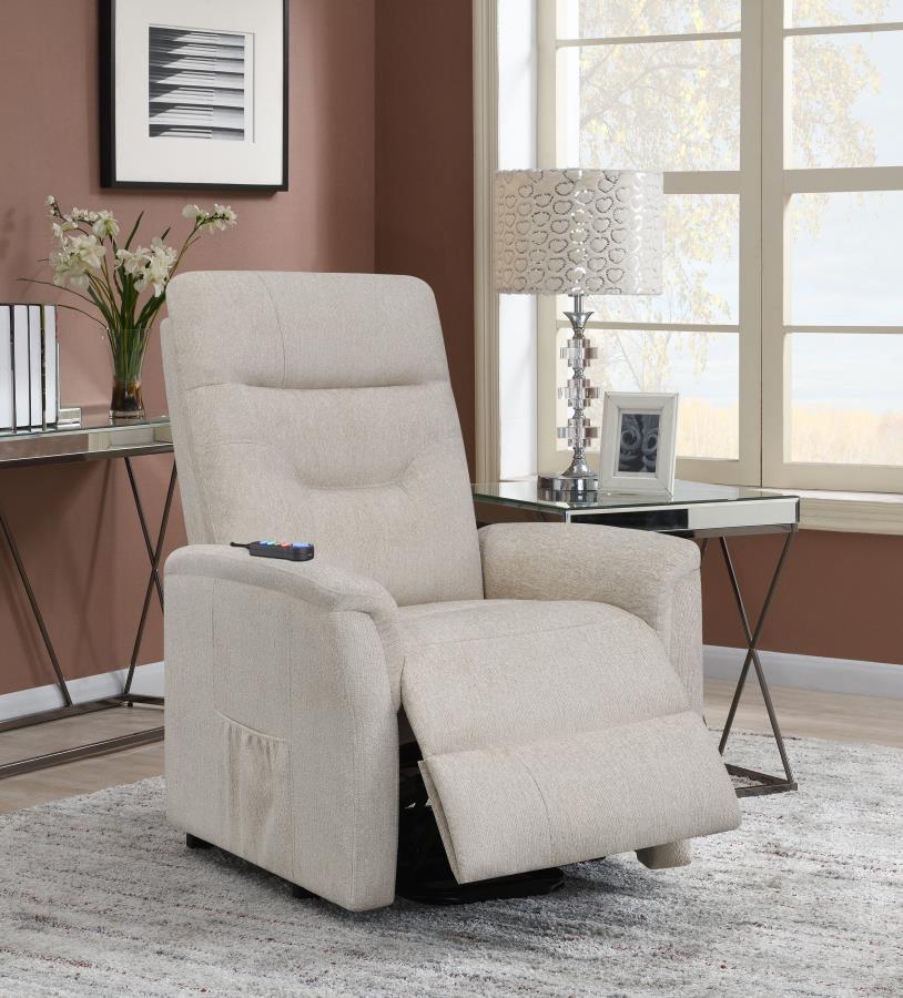 (image for) Henrietta Upholstered Power Lift Massage Chair Beige