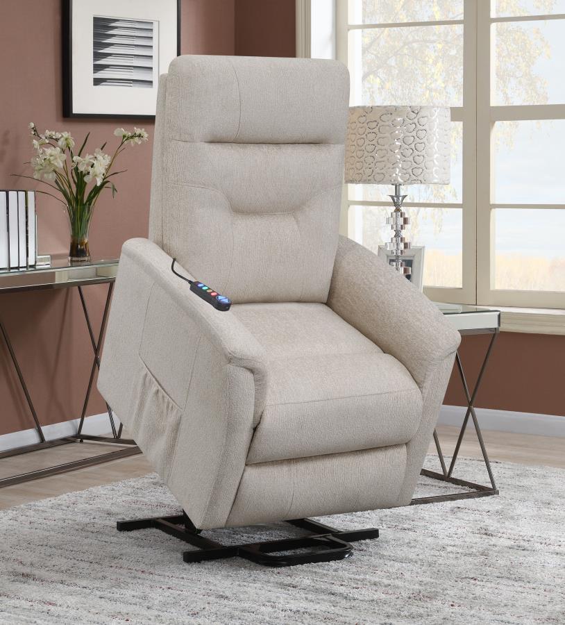 (image for) Henrietta Upholstered Power Lift Massage Chair Beige