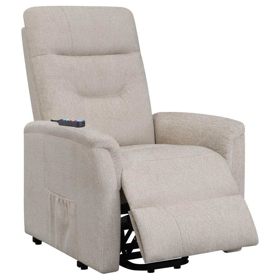 (image for) Henrietta Upholstered Power Lift Massage Chair Beige