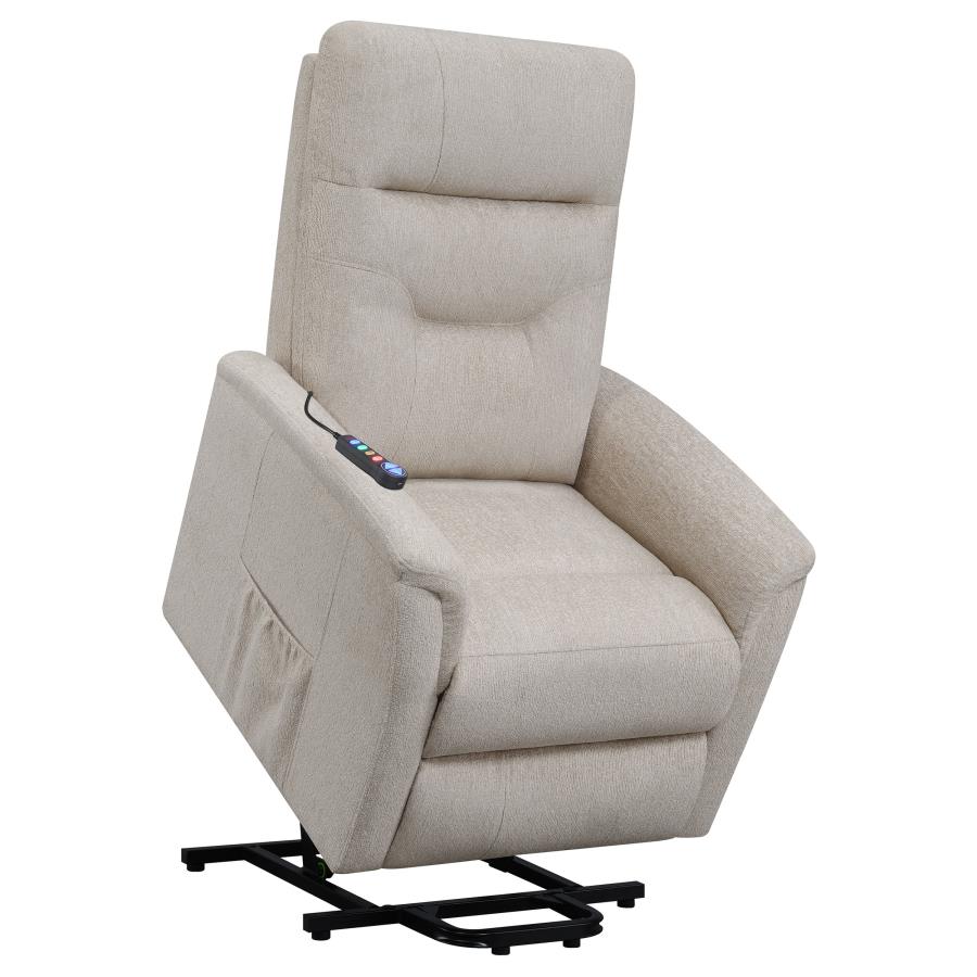 (image for) Henrietta Upholstered Power Lift Massage Chair Beige