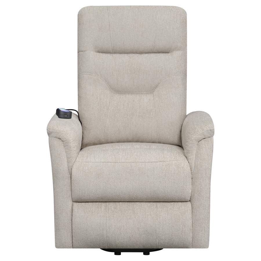 (image for) Henrietta Upholstered Power Lift Massage Chair Beige