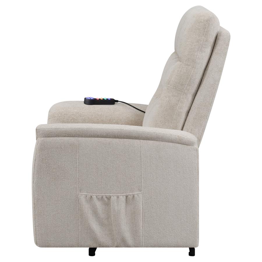 (image for) Henrietta Upholstered Power Lift Massage Chair Beige