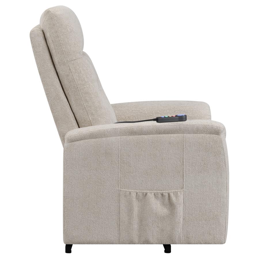 (image for) Henrietta Upholstered Power Lift Massage Chair Beige