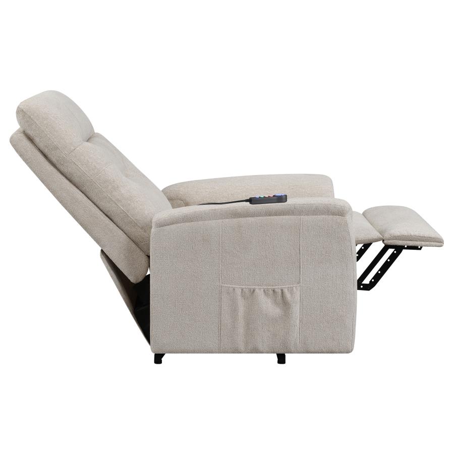 (image for) Henrietta Upholstered Power Lift Massage Chair Beige