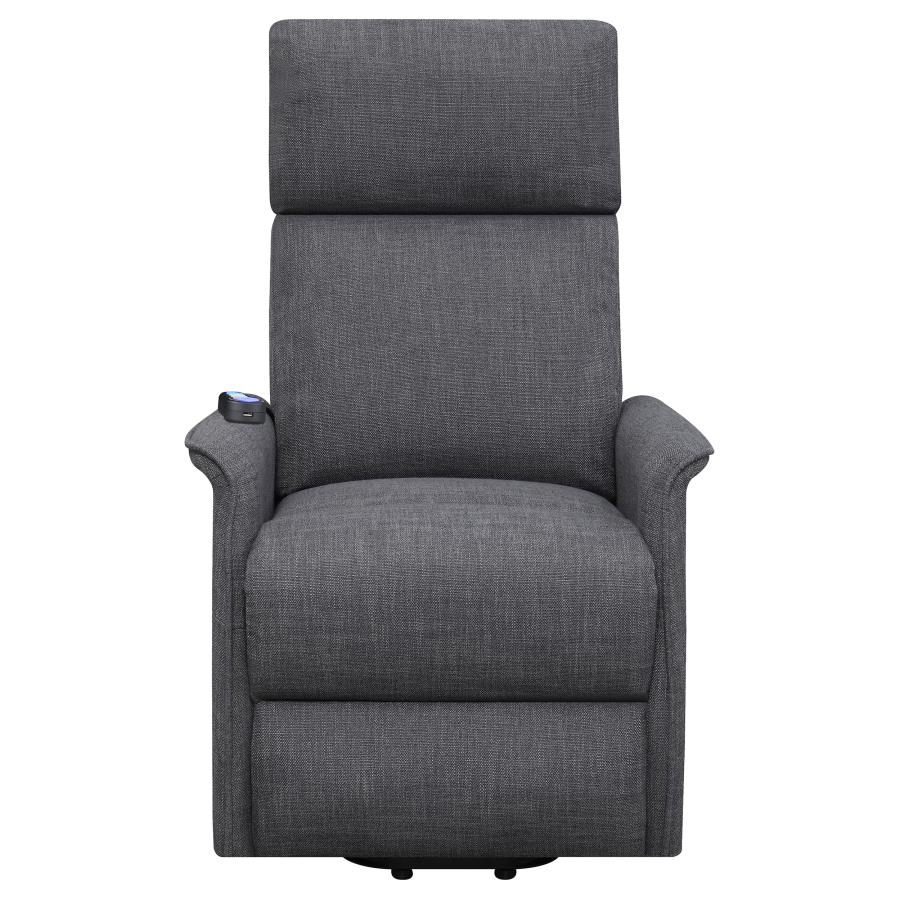 (image for) Herrera Upholstered Power Lift Massage Chair Charcoal