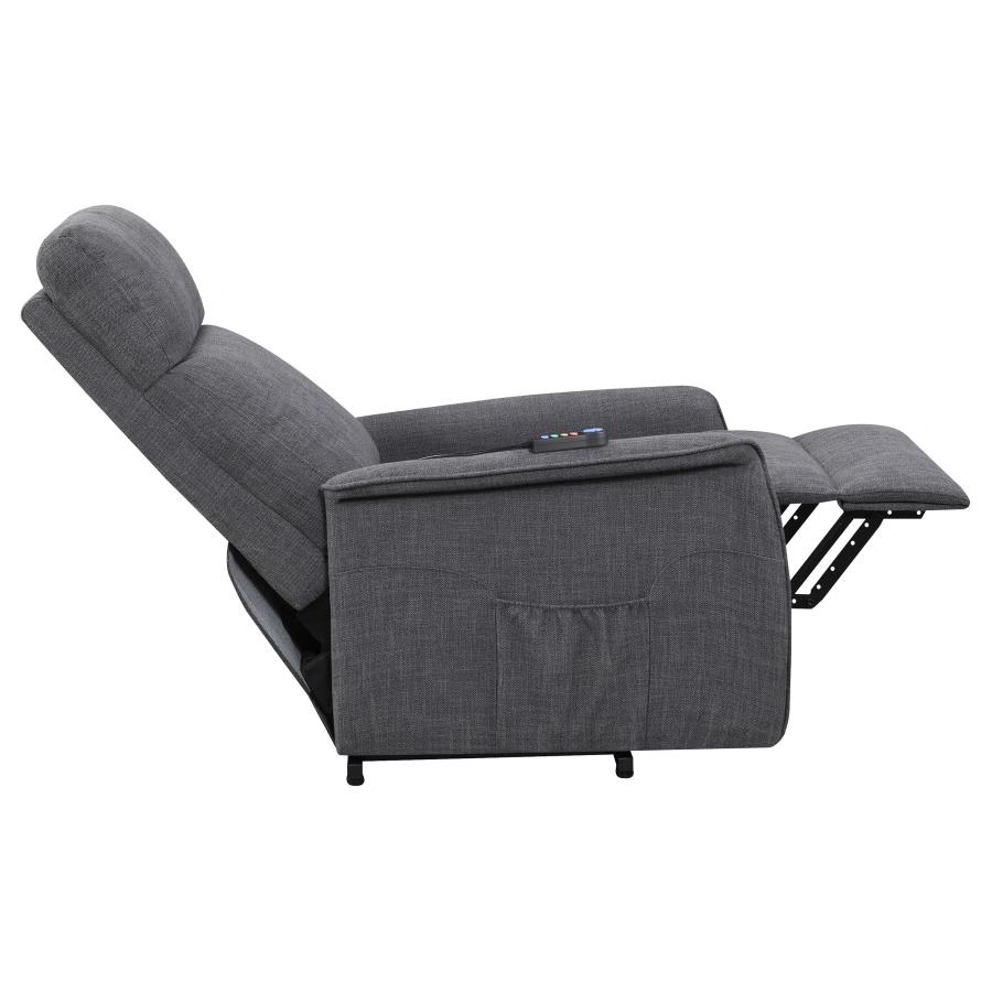 (image for) Herrera Upholstered Power Lift Massage Chair Charcoal