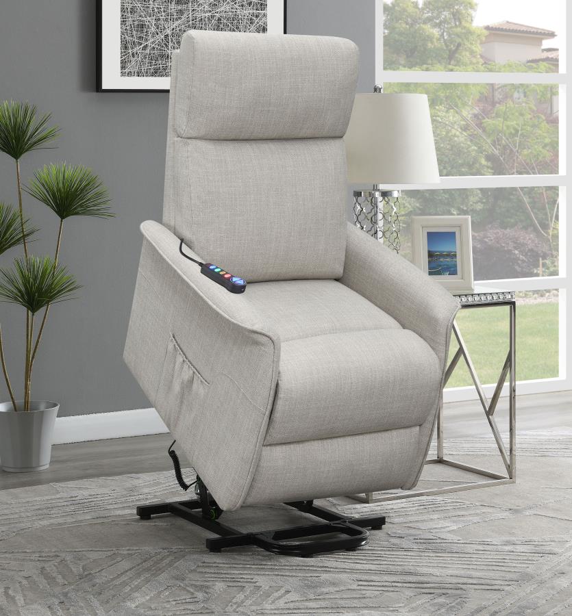 (image for) Herrera Upholstered Power Lift Massage Chair Beige