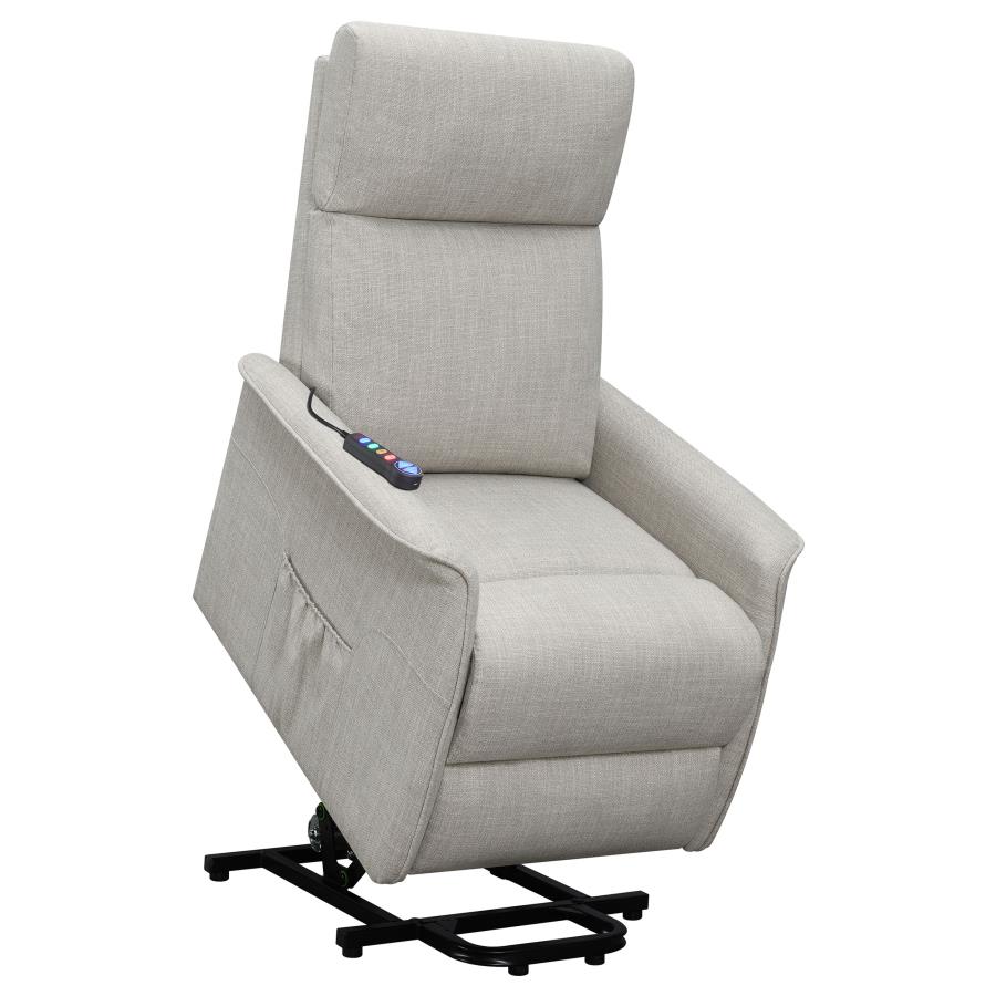 (image for) Herrera Upholstered Power Lift Massage Chair Beige