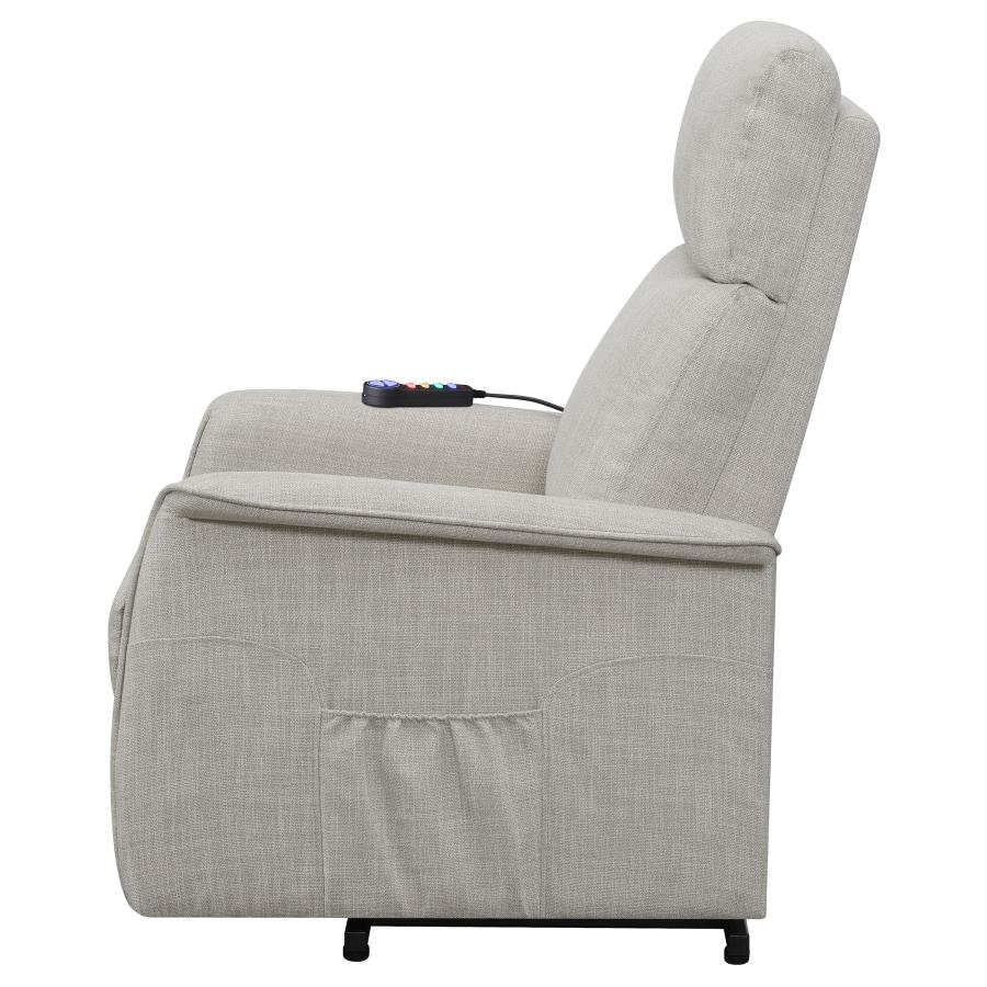 (image for) Herrera Upholstered Power Lift Massage Chair Beige