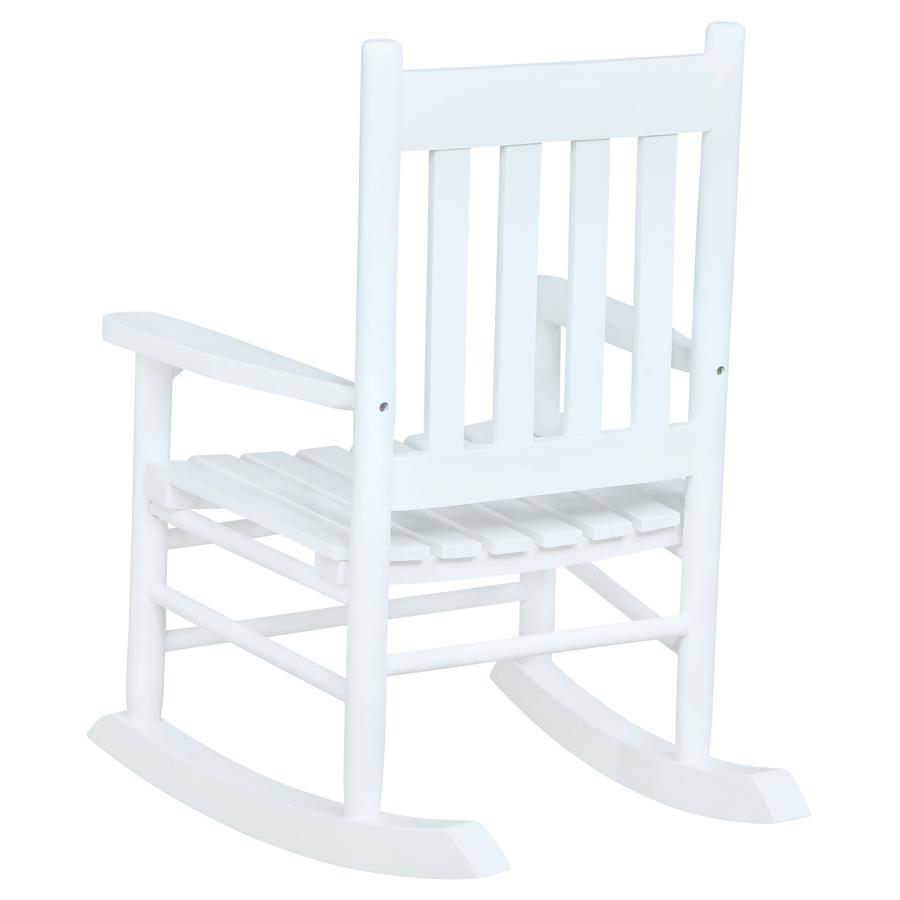 (image for) Annie Slat Back Solid Wood Kids Rocking Chair White