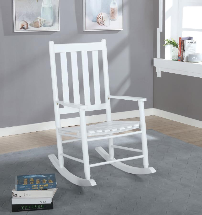 (image for) Annie Slat Back Solid Wood Rocking Chair White