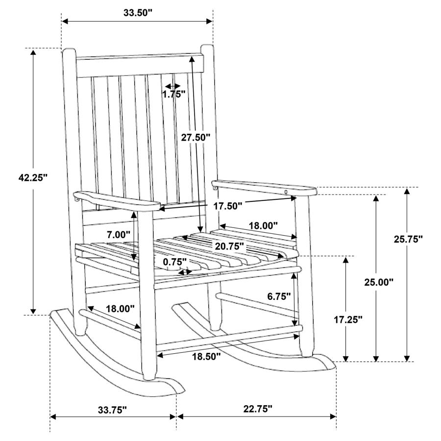 (image for) Annie Slat Back Solid Wood Rocking Chair White