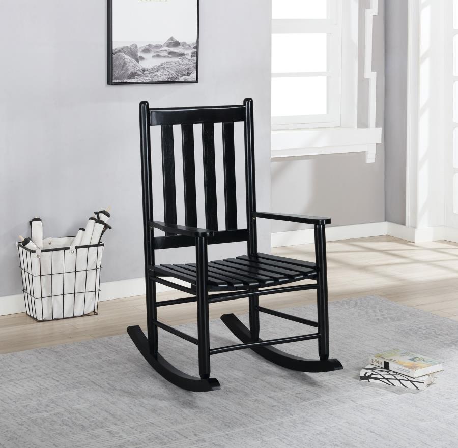 (image for) Annie Slat Back Solid Wood Rocking Chair Black