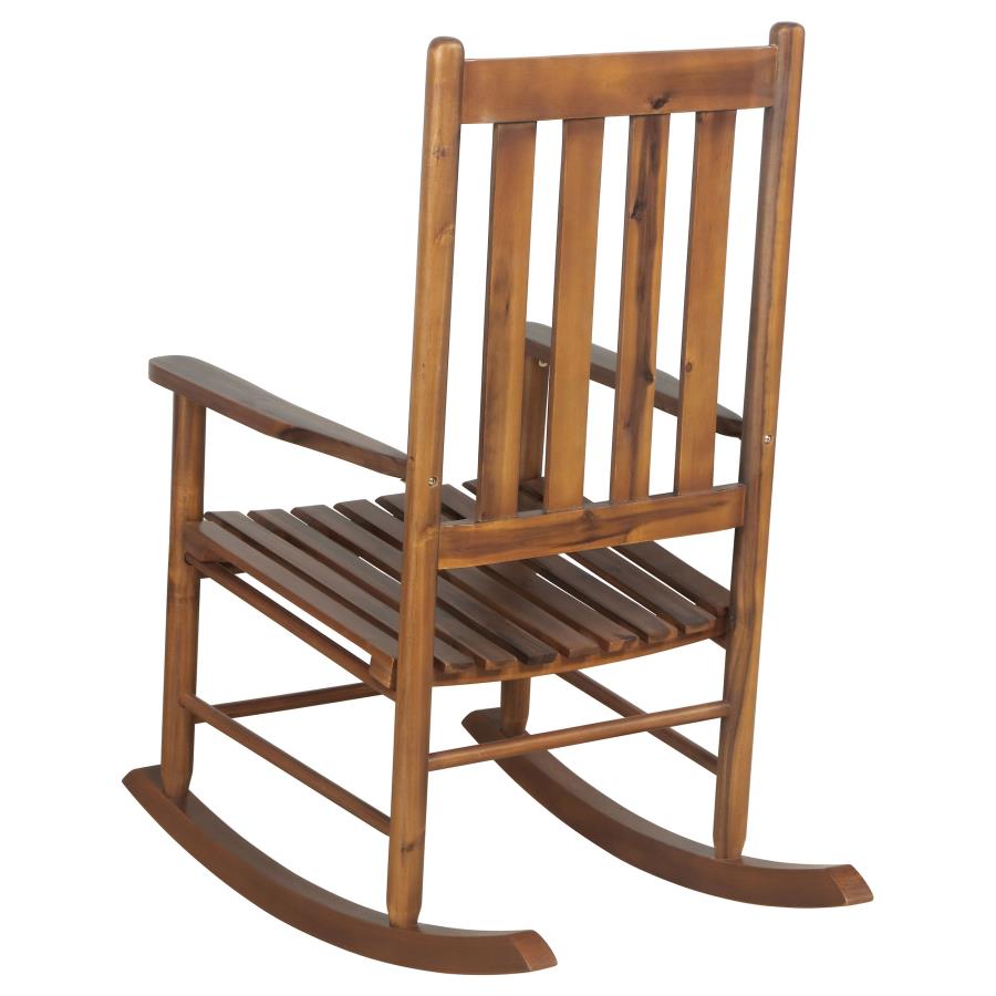 (image for) Annie Slat Back Solid Wood Rocking Chair Golden Brown