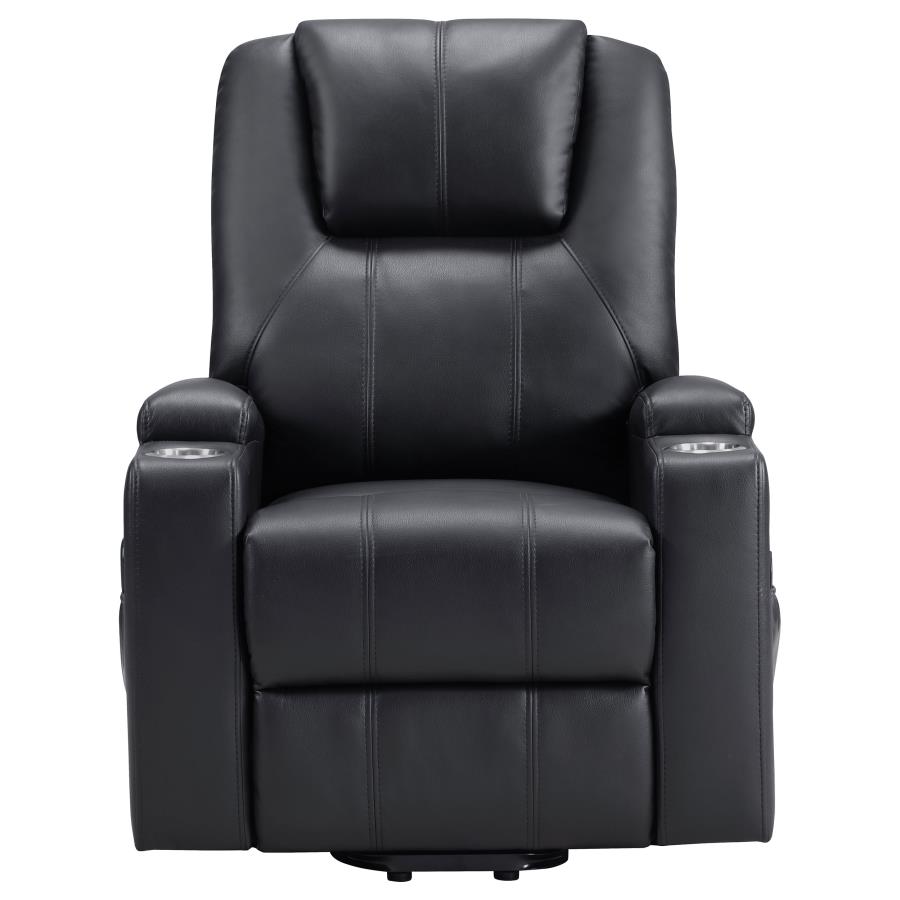 (image for) Armstrong Upholstered Power Lift Massage Recliner Black