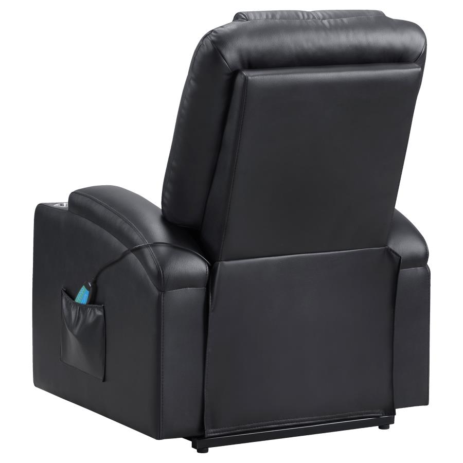 (image for) Armstrong Upholstered Power Lift Massage Recliner Black