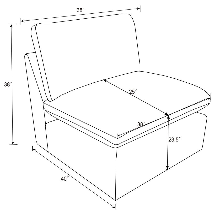 (image for) Collins Modular Armless Chair Dark Grey