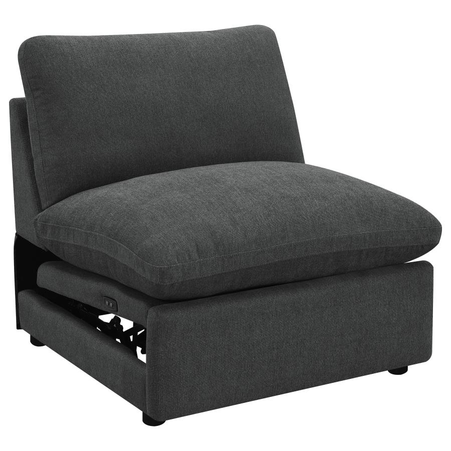 (image for) Collins Modular Power Armless Recliner Dark Grey