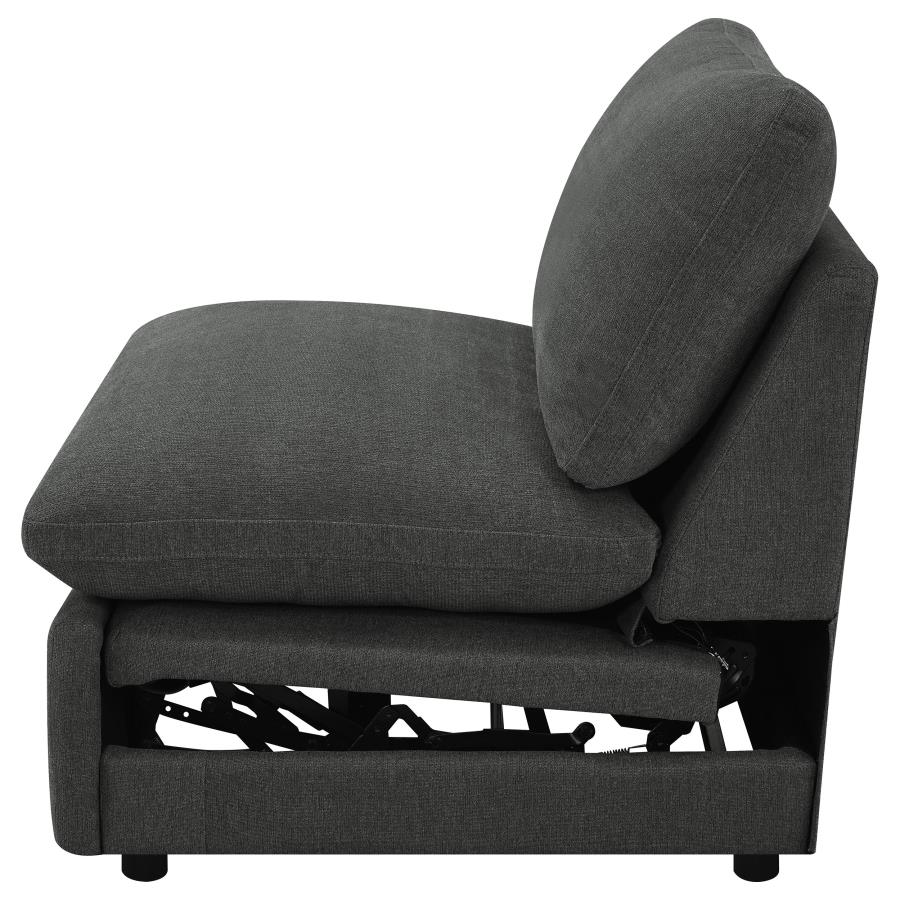 (image for) Collins Modular Power Armless Recliner Dark Grey