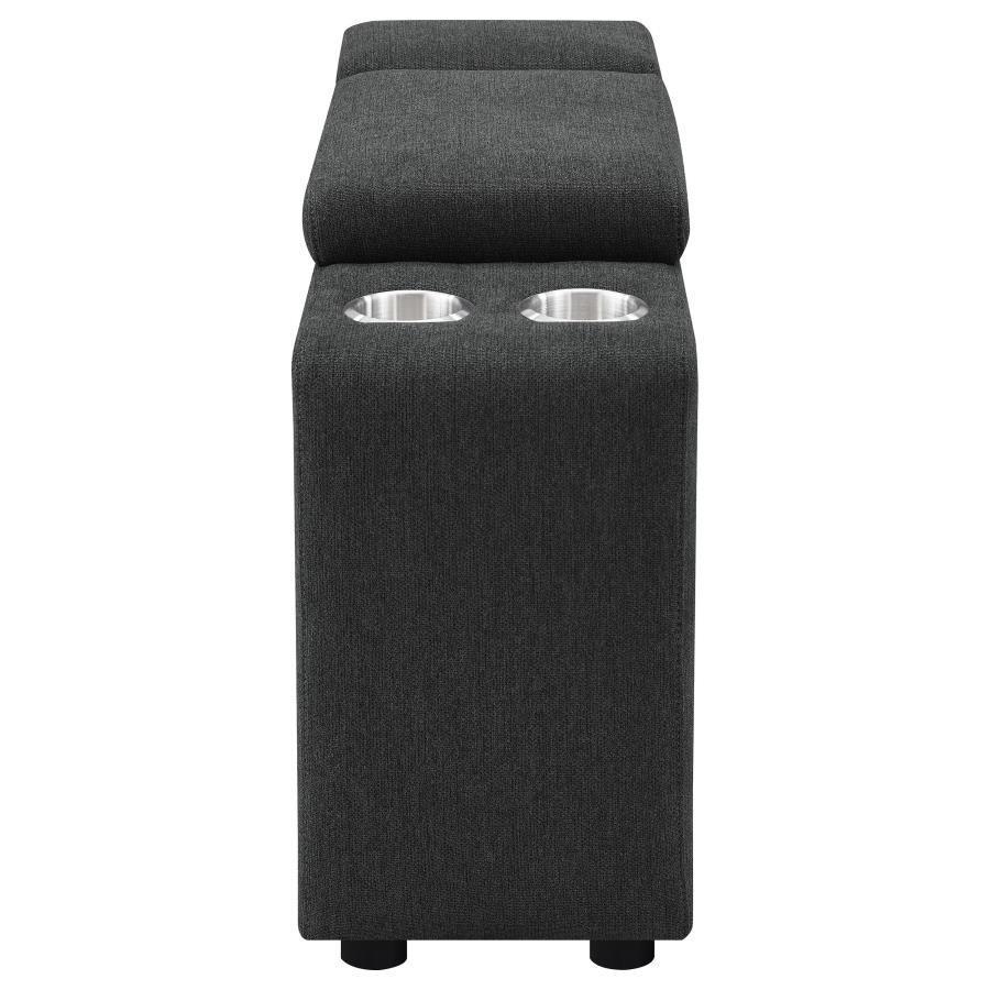 Collins Upholstered Modular Storage Console Dark Grey