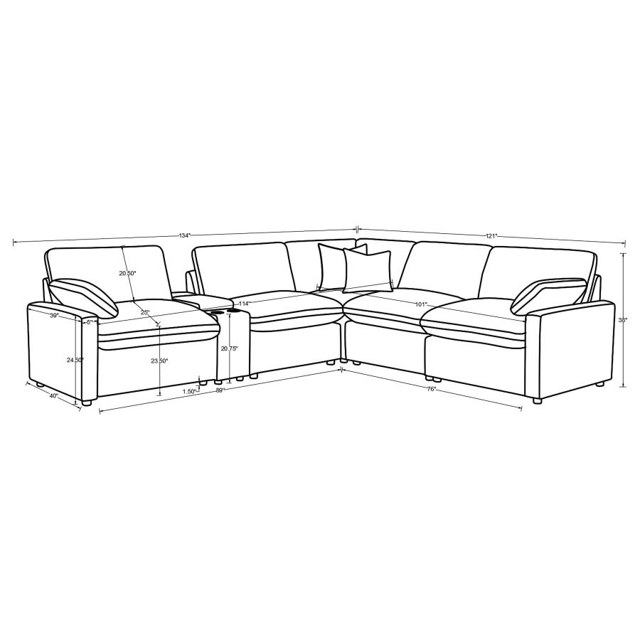 Modal Additional Images for Collins 6-piece Modular Power Reclining Sectional Dark Grey