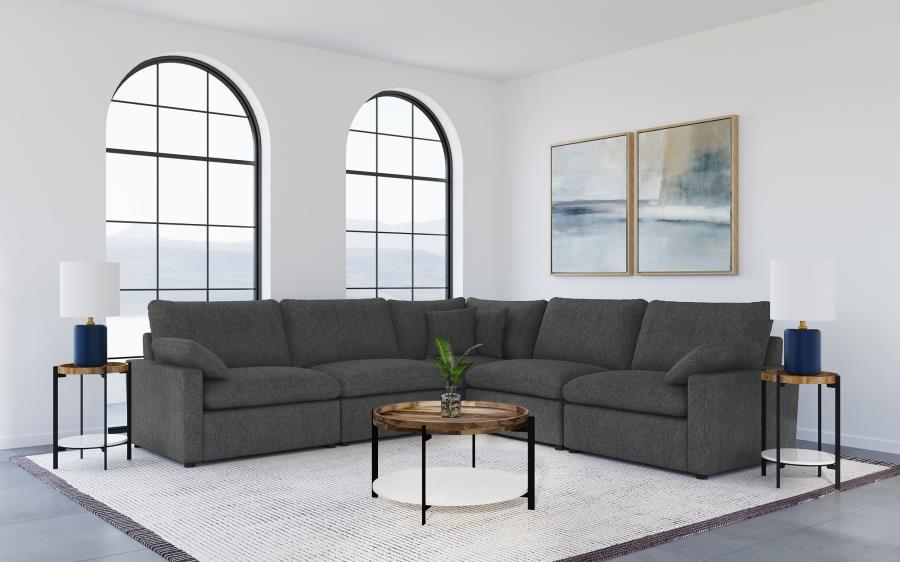 (image for) Collins 5-piece Modular Power Reclining Sectional Dark Grey