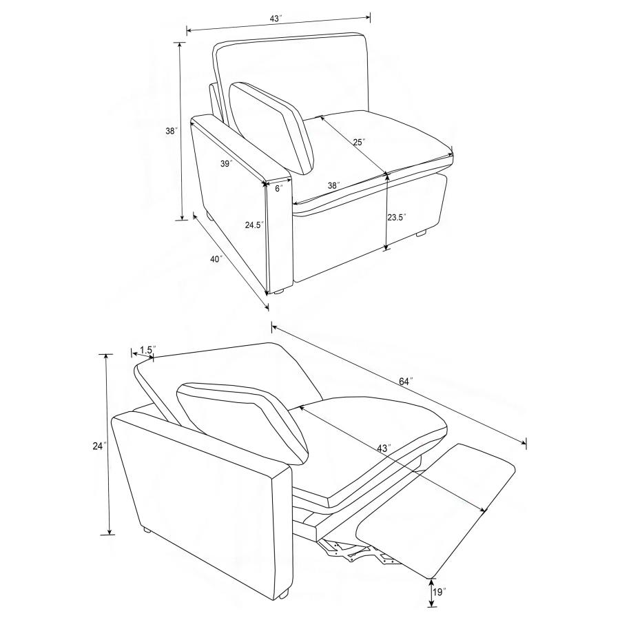 (image for) Collins Modular Power Sofa Dark Grey