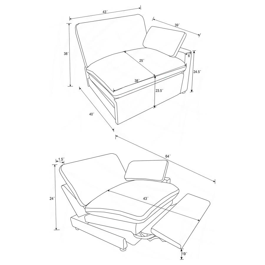 (image for) Collins Modular Power Sofa Dark Grey