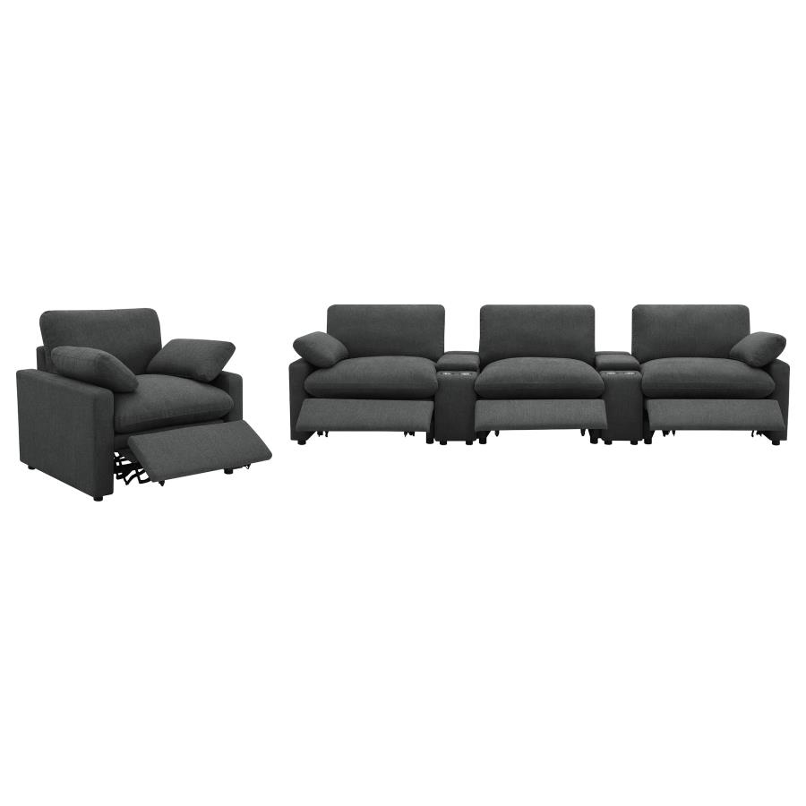 Modal Additional Images for Collins Upholstered Power Recliner Chair Dark Grey
