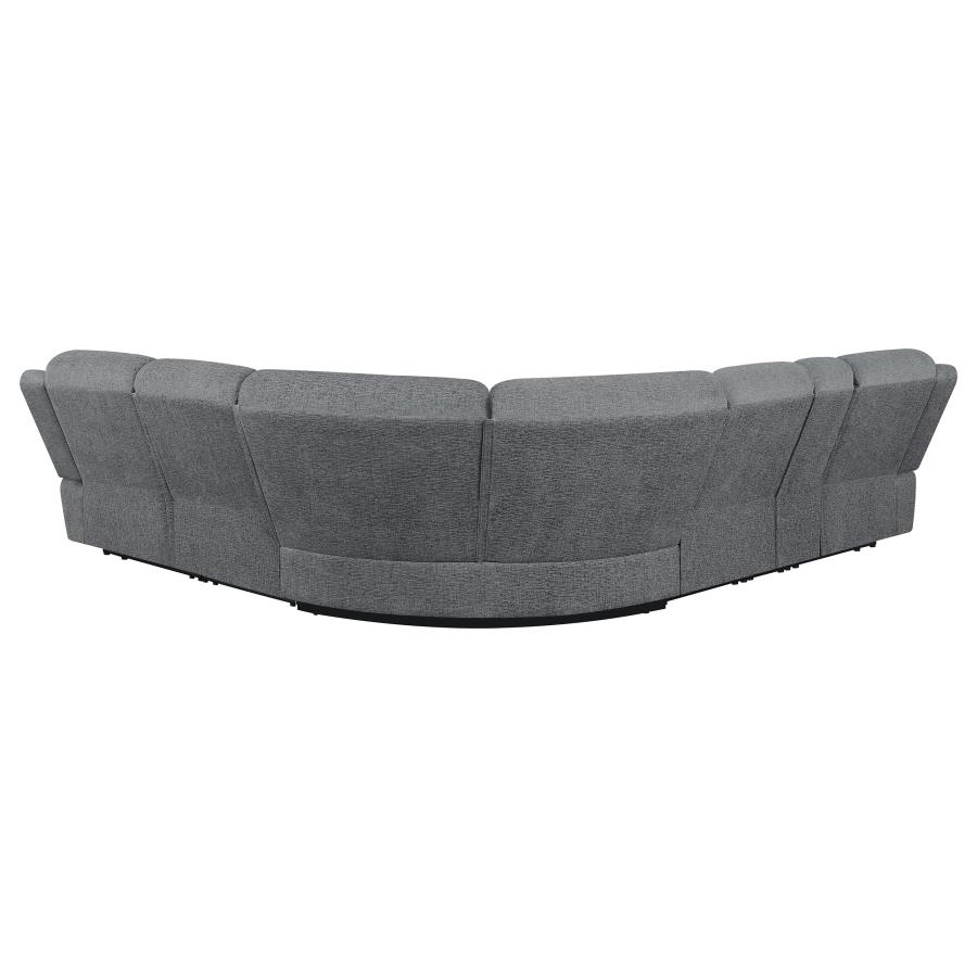 (image for) Bahrain 6-piece Modular Reclining Sectional Sofa Charcoal