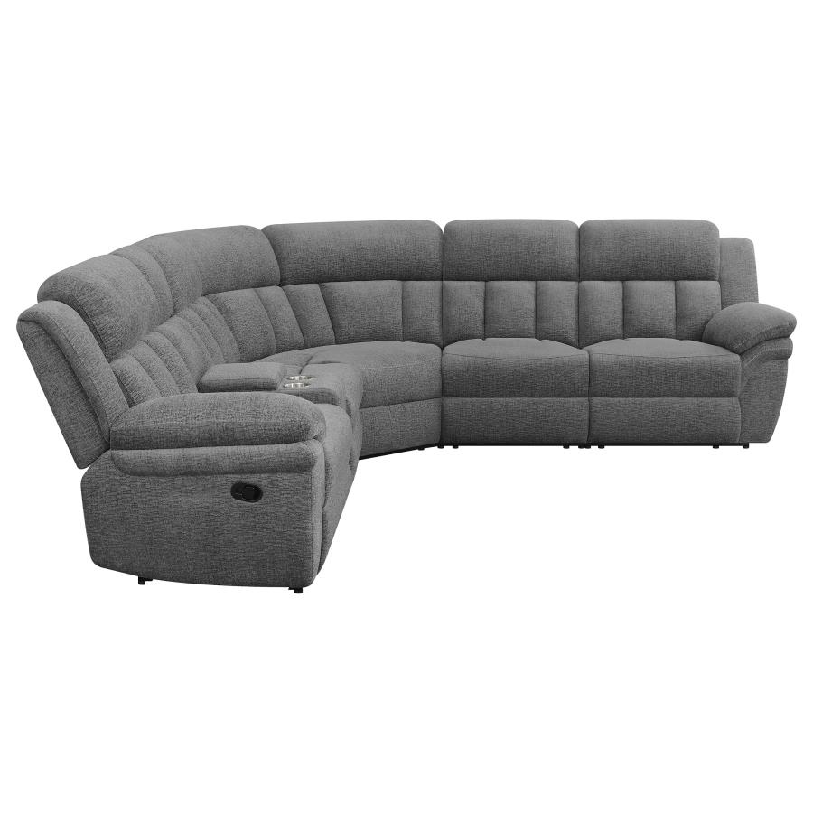 (image for) Bahrain 6-piece Modular Reclining Sectional Sofa Charcoal