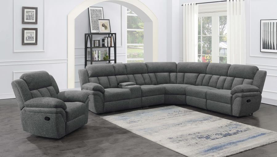 (image for) Bahrain 6-piece Modular Reclining Sectional Sofa Charcoal