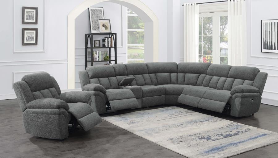 (image for) Bahrain 6-piece Modular Power Reclining Sectional Charcoal