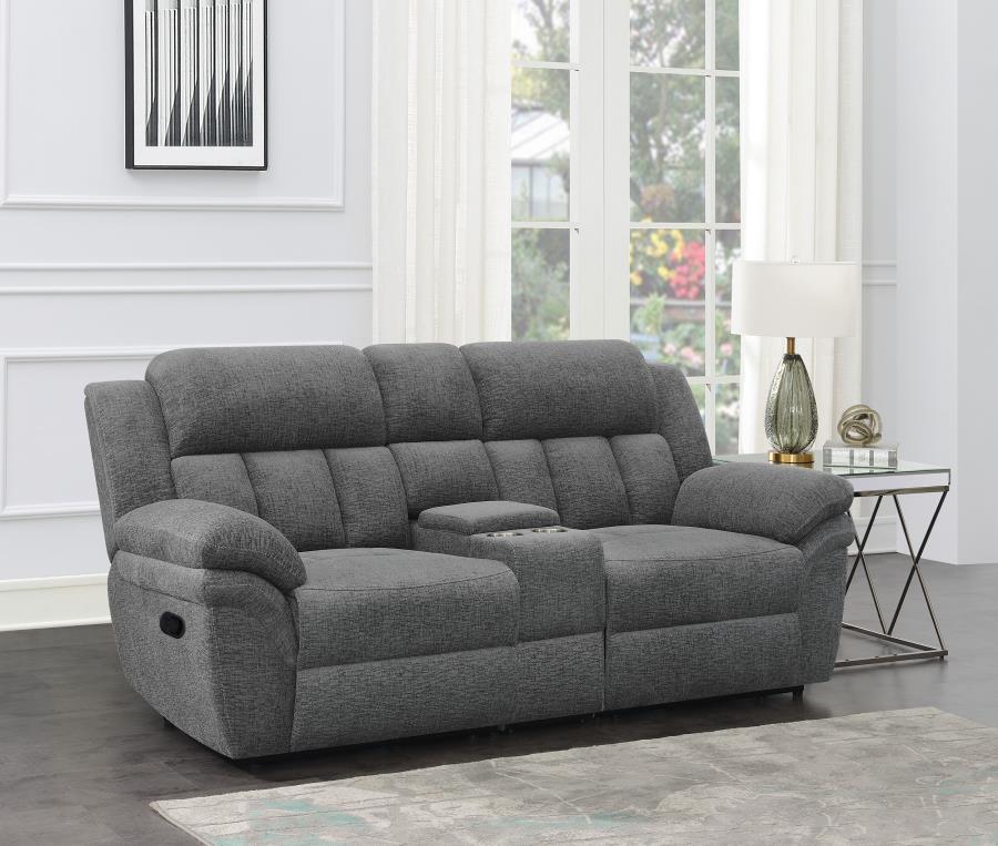 (image for) Bahrain Upholstered Motion Loveseat Charcoal