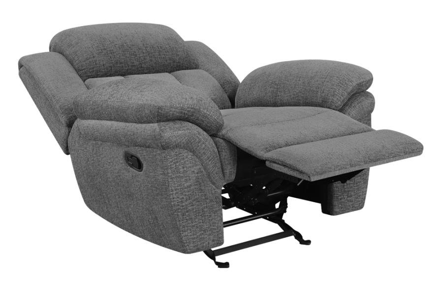 (image for) Bahrain Upholstered Glider Recliner Charcoal