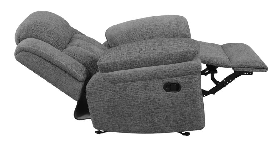 (image for) Bahrain Upholstered Glider Recliner Charcoal