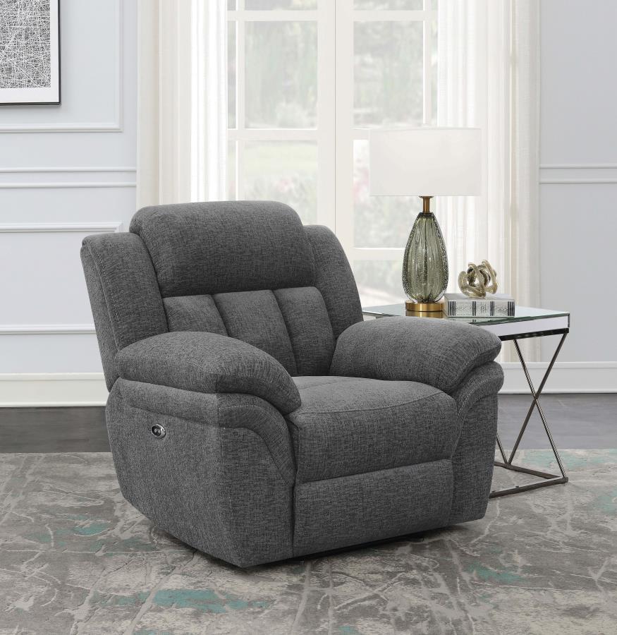 (image for) Bahrain Upholstered Power Glider Recliner Charcoal