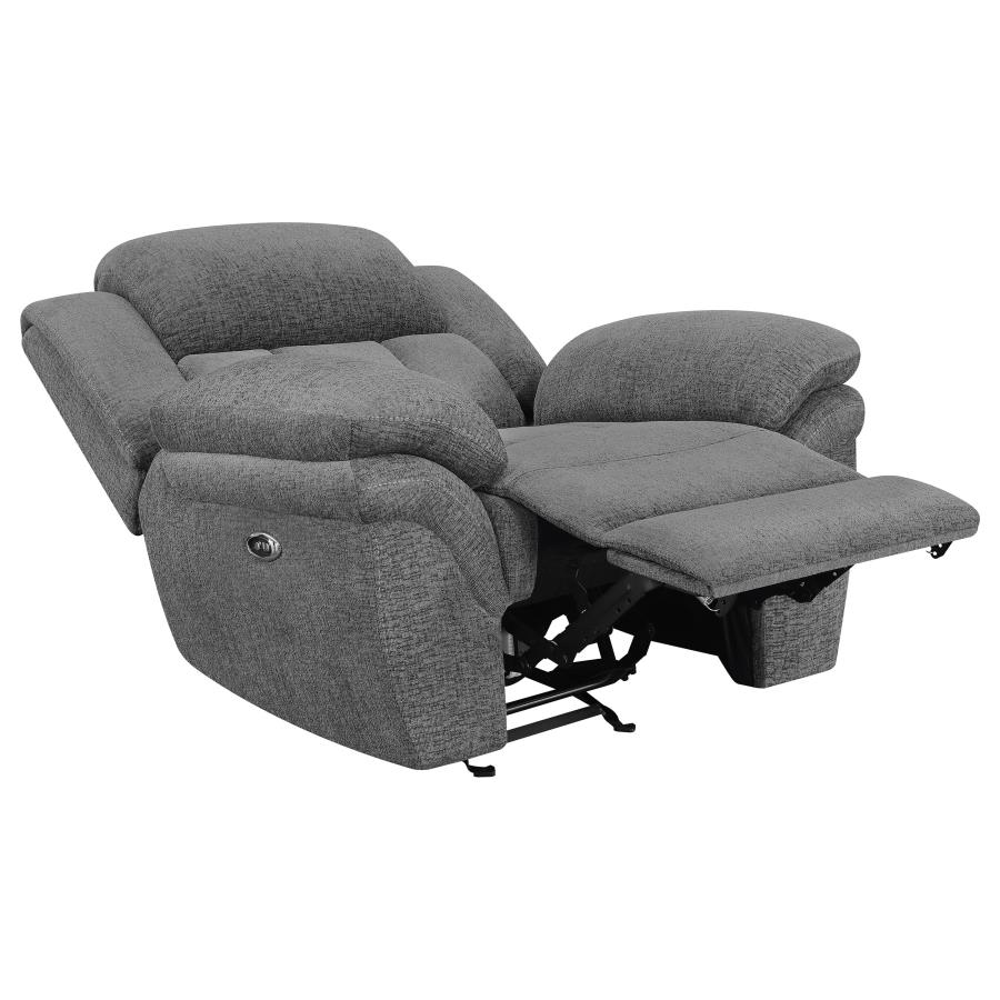 (image for) Bahrain Upholstered Power Glider Recliner Charcoal