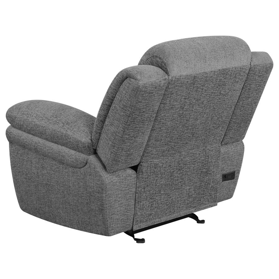 (image for) Bahrain Upholstered Power Glider Recliner Charcoal